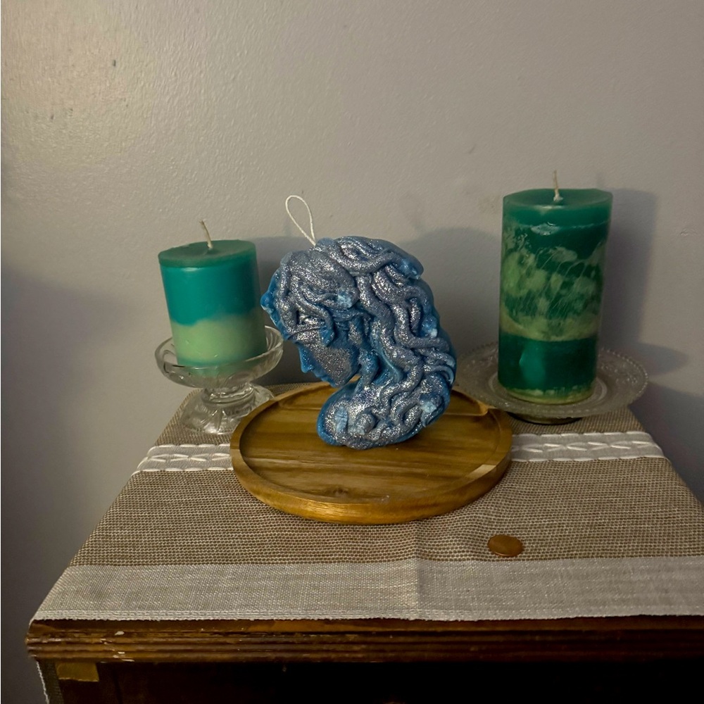 Medusa snake head candle